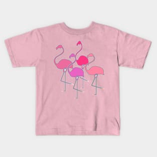 Can't Stop Flamingos-a-Go-Go Kids T-Shirt